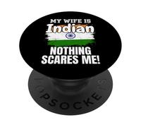 Mi Esposa es India Nada me Asusta PopSockets PopGrip Adhesivo