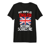Mi Esposa es inglés Nada me Asusta Esposo Divertido Camiseta Premium