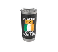 Mi esposa es irlandesa nada me asusta esposo divertido Vaso térmico de acero inoxidable de doble pared