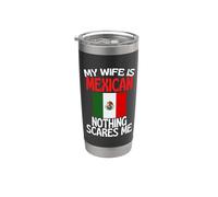 Mi esposa es mexicana nada me asusta esposo divertido Vaso térmico de acero inoxidable de doble pared