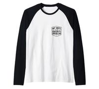 Mi Esposa es mi Marido problemático Favorito Día del Padre Divertido Camiseta Manga Raglan