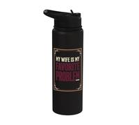 Mi esposa es mi problema favorito Pareja casada divertida Stainless Steel Insulated Water Bottle