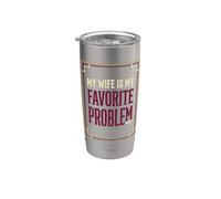 Mi esposa es mi problema favorito Pareja casada divertida Vaso térmico de acero inoxidable de doble pared