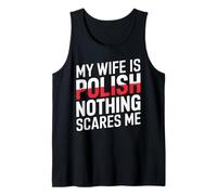 Mi esposa es polaca Nada me asusta Divertido Marido Camiseta sin Mangas