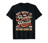 Mi Esposa es puertorriqueña Nada me Asusta Bandera Marido Camiseta