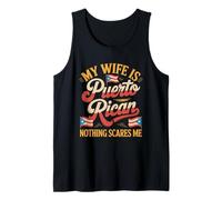 Mi Esposa es puertorriqueña Nada me Asusta Bandera Marido Camiseta sin Mangas