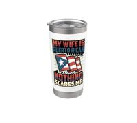 Mi esposa es puertorriqueña Nada me asusta Divertido Marido Vaso térmico de acero inoxidable de doble pared