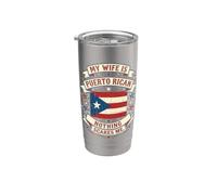 Mi esposa es puertorriqueña Nada me asusta Marido Boricua Vaso térmico de acero inoxidable de doble pared