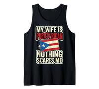 Mi Esposa es puertorriqueña Nada me Asusta Marido Orgullo Camiseta sin Mangas