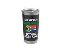 Mi esposa es sudafricana nada me asusta esposo divertido Vaso térmico de acero inoxidable de doble pared