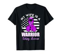 Mi esposa es una guerrera Cinta morada para concienciar sobre la epilepsia Camiseta