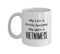Mi Esposa Es Vietnamita Taza De Café Elegante Mug Divertido Taza Para Cappuccino Escuela Leche 330Ml