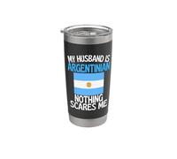 Mi esposo es argentino nada me asusta esposo divertido Vaso térmico de acero inoxidable de doble pared