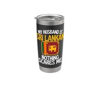 Mi esposo es de Sri Lanka Nada me asusta esposo divertido Vaso térmico de acero inoxidable de doble pared