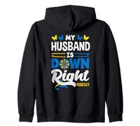 Mi Esposo es Down Right Conciencia del síndrome de Down Sudadera con Capucha