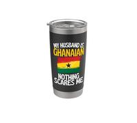 Mi esposo es ghanés nada me asusta esposo divertido Vaso térmico de acero inoxidable de doble pared