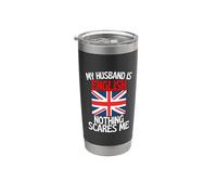 Mi esposo es inglés nada me asusta esposo divertido Vaso térmico de acero inoxidable de doble pared