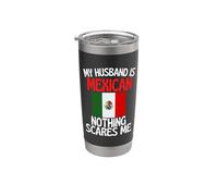 Mi esposo es mexicano nada me asusta esposo divertido Vaso térmico de acero inoxidable de doble pared