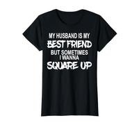Mi Esposo es mi Mejor Amigo, Pero a Veces Quiero cuadrar Camiseta gráfica económica, Mujer, Negro, L
