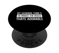 Mi Esposo Piensa Que él Hace lo Adorable PopSockets PopGrip Adhesivo