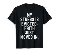 mi estrés es desalojado fe Acaba de moverse en Inspiración Camiseta gráfica económica, Hombre, Negro, M