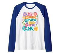 Mi Estudiante sobrevivió Todo el año de mí Maestro de Escuela del último día Camiseta Manga Raglan