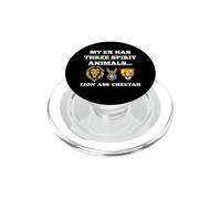 Mi ex Tiene Tres Animales espirituales león Culo Guepardo Divertido PopSockets PopGrip para MagSafe