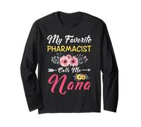 Mi farmacéutico favorito me llama Nana Flowers Día de la Madre Manga Larga
