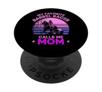 Mi Favorito Barril Racer Calls Me Mom Retro Sunset Rodeo PopSockets PopGrip Adhesivo