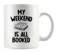 Mi Fin De Semana Está Lleno Bibliotecario Amante De Los Libros Tazas Cerámica Taza De Café Con Asa Taza 330Ml Para Café Hogar Té