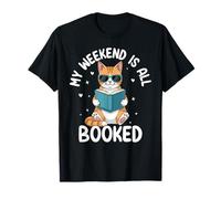 Mi Fin de Semana está Reservado Amante de la Lectura de Gatos Camiseta