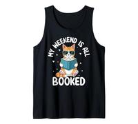 Mi Fin de Semana está Reservado Amante de la Lectura de Gatos Camiseta sin Mangas
