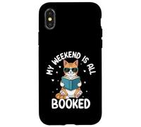 Mi Fin de Semana está Reservado Amante de la Lectura de Gatos Carcasa para iPhone X/XS