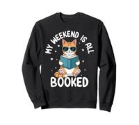 Mi Fin de Semana está Reservado Amante de la Lectura de Gatos Sudadera