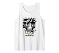 Mi Ganso Tiene antecedentes penales Meme Ganso Divertido Gansos tontos Camiseta sin Mangas