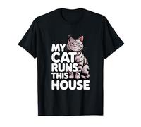 Mi Gato Corre Esta Casa Humor Camiseta