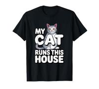 Mi Gato Corre Esta Casa Humor Camiseta