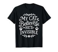 Mi Gato cree Que es Invisible Gatos Divertidos Camiseta