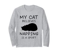 Mi Gato cree Que la Siesta es un Deporte Gatos Divertidos Manga Larga