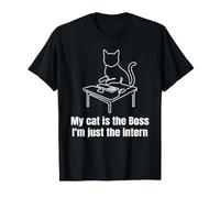 Mi Gato es el Jefe, Soy Solo el Interno, Divertido Juego de Palabras con Gatos Camiseta