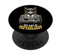 Mi Gato es más Inteligente Que el Presidente Divertida Mascota política PopSockets PopGrip Adhesivo