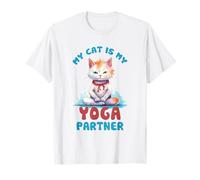 Mi Gato es mi compañero de Yoga Divertido Camiseta