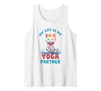 Mi Gato es mi compañero de Yoga Divertido Camiseta sin Mangas