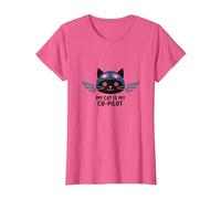 Mi Gato es mi copiloto: Aviator Kitty Adventure Camiseta, Mujer, Rosa Jaspeado, XXL