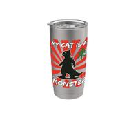 Mi gato es un monstruo - Divertido diseño de gatos Kajju Vaso térmico de acero inoxidable de doble pared