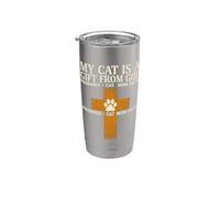 Mi gato es una bendición de Dios Vaso térmico de acero inoxidable de doble pared