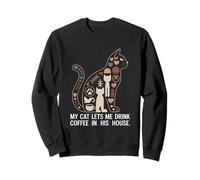 Mi Gato me Deja Tomar café en su casa Funny Cat Coffee Sudadera