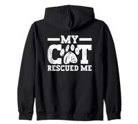 Mi Gato me rescató - Refugio de Animales activista por los Derechos de los Animales Sudadera con Capucha