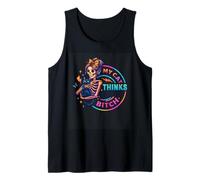 Mi Gato Piensa Que Eres una Perra Esqueleto Camiseta sin Mangas