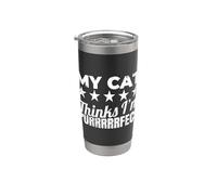 Mi Gato Piensa que Soy el Dueño de Mascotas Purrrrrfecto Vaso térmico de acero inoxidable de doble pared